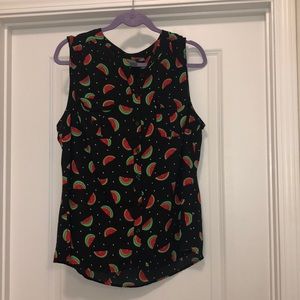 NY&C button down sleeveless blouse with watermelon